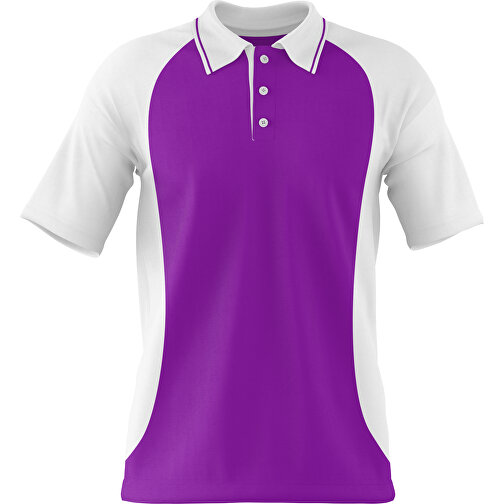 Poloshirt Individuell Gestaltbar , dunkelmagenta / weiß, 200gsm Poly/Cotton Pique, XS, 60,00cm x 40,00cm (Höhe x Breite), Bild 1
