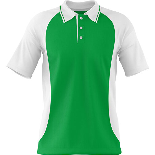 Poloshirt Individuell Gestaltbar , grün / weiß, 200gsm Poly/Cotton Pique, XL, 76,00cm x 59,00cm (Höhe x Breite), Bild 1