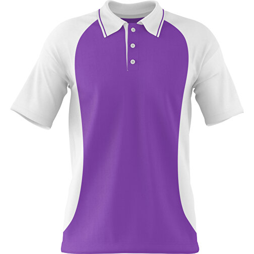 Poloshirt Individuell Gestaltbar , lavendellila / weiß, 200gsm Poly/Cotton Pique, XL, 76,00cm x 59,00cm (Höhe x Breite), Bild 1