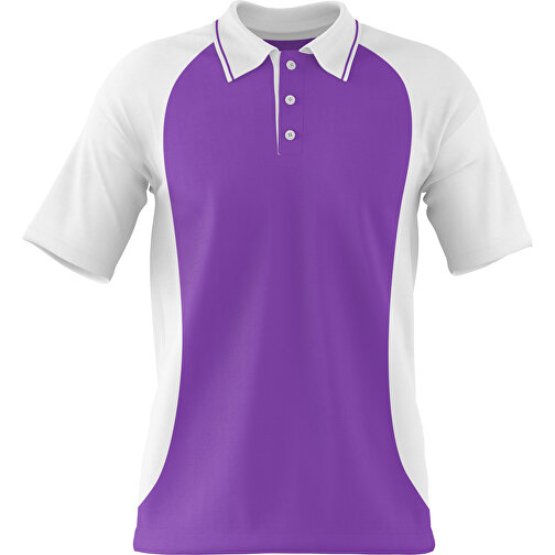 Poloshirt Individuell Gestaltbar , lavendellila / weiss, 200gsm Poly/Cotton Pique, XL, 76,00cm x 59,00cm (Höhe x Breite), Bild 1