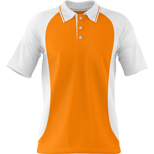 Poloshirt Individuell Gestaltbar , gelborange / weiß, 200gsm Poly/Cotton Pique, XL, 76,00cm x 59,00cm (Höhe x Breite), Bild 1