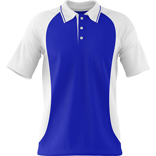 Poloshirt Individuell Gestaltbar , blau / weiß, 200gsm Poly/Cotton Pique, S, 65,00cm x 45,00cm (Höhe x Breite), Bild 1