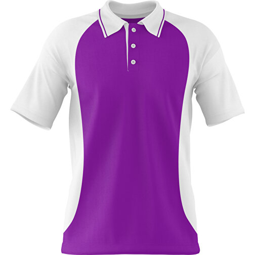 Poloshirt Individuell Gestaltbar , dunkelmagenta / weiss, 200gsm Poly/Cotton Pique, S, 65,00cm x 45,00cm (Höhe x Breite), Bild 1