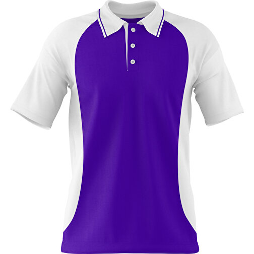 Poloshirt Individuell Gestaltbar , violet / weiß, 200gsm Poly/Cotton Pique, M, 70,00cm x 49,00cm (Höhe x Breite), Bild 1