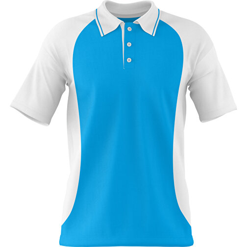 Poloshirt Individuell Gestaltbar , himmelblau / weiß, 200gsm Poly/Cotton Pique, 2XL, 79,00cm x 63,00cm (Höhe x Breite), Bild 1