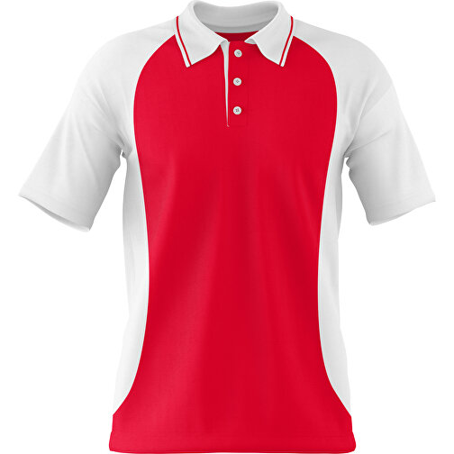 Poloshirt Individuell Gestaltbar , ampelrot / weiß, 200gsm Poly/Cotton Pique, 2XL, 79,00cm x 63,00cm (Höhe x Breite), Bild 1