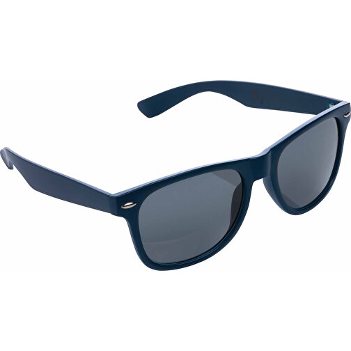 Sonnenbrille Aus GRS Recyceltem Kunststoff, Navy Blau , navy blau, PC - recycelt, 14,40cm x 3,00cm (Länge x Höhe), Bild 3