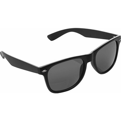 Sonnenbrille Aus GRS Recyceltem Kunststoff, Schwarz , schwarz, PC - recycelt, 14,40cm x 3,00cm (Länge x Höhe), Bild 1
