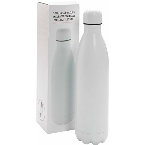 Solid Color Vakuum Stainless-Steel Flasche 750ml, Weiß , weiß, Edelstahl, 8,10cm x 30,60cm (Länge x Höhe), Bild 8