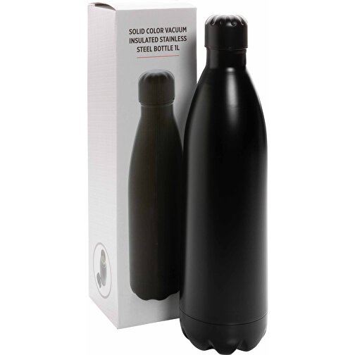 Solid Color Vakuum Stainless-Steel Flasche 1L, Schwarz , schwarz, Edelstahl, 32,80cm x 32,80cm (Länge x Höhe), Bild 8