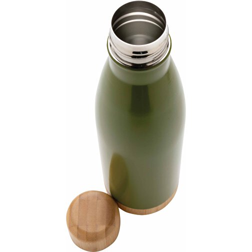 Vakuumflaske i rustfritt stål med bambuslokk og bunn, Bilde 4