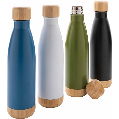 Vakuumflaske i rustfritt stål med bambuslokk og bunn, Bilde 8