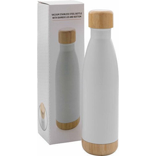 Prózniowa butelka ze stali nierdzewnej z bambusowa pokrywa i podstawa, Obraz 5
