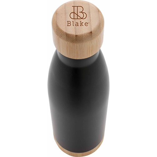 Botella acero inoxidable al vacío con tapa y fondo de bambú, Imagen 7