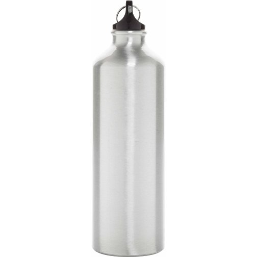 XL Aluminium Flasche Mit Karabiner, Silber , silber, Aluminium, 7,30cm x 25,00cm (Länge x Höhe), Bild 3