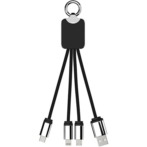 SCX.design C15 Quatro Ladekabel Mit Leuchtlogo , rot / schwarz, Recycelter PET Kunststoff, Metall, Gummi, 16,00cm x 2,60cm (Länge x Breite), Bild 4