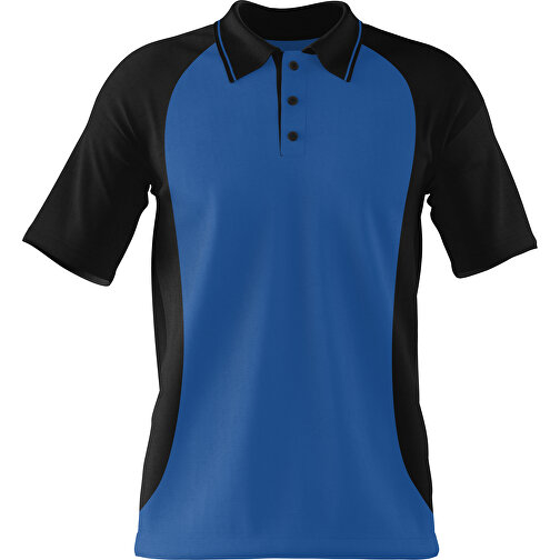 Poloshirt Individuell Gestaltbar , dunkelblau / schwarz, 200gsm Poly/Cotton Pique, XS, 60,00cm x 40,00cm (Höhe x Breite), Bild 1
