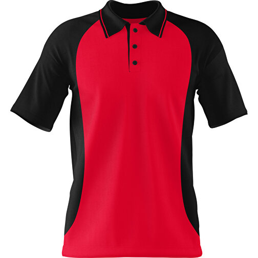 Poloshirt Individuell Gestaltbar , ampelrot / schwarz, 200gsm Poly/Cotton Pique, S, 65,00cm x 45,00cm (Höhe x Breite), Bild 1
