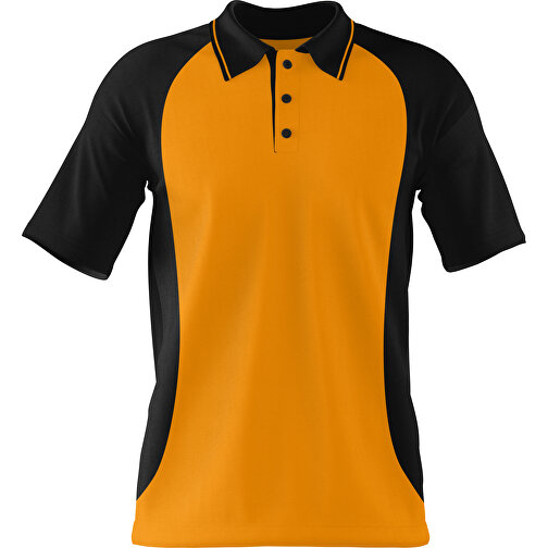 Poloshirt Individuell Gestaltbar , kürbisorange / schwarz, 200gsm Poly/Cotton Pique, M, 70,00cm x 49,00cm (Höhe x Breite), Bild 1