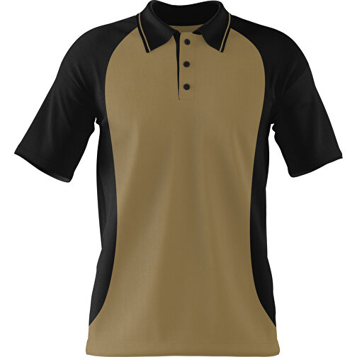 Poloshirt Individuell Gestaltbar , gold / schwarz, 200gsm Poly/Cotton Pique, L, 73,50cm x 54,00cm (Höhe x Breite), Bild 1
