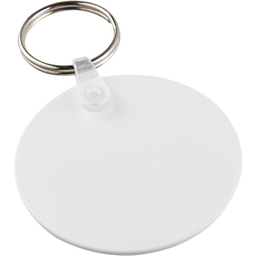 Tait Kreisförmiger Schlüsselanhänger Aus Recyceltem Material , weiß, Recycelter HIPS Kunststoff, 5,00cm x 0,60cm x 5,00cm (Länge x Höhe x Breite), Bild 2