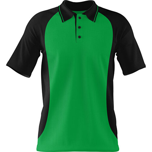 Poloshirt Individuell Gestaltbar , grün / schwarz, 200gsm Poly/Cotton Pique, L, 73,50cm x 54,00cm (Höhe x Breite), Bild 1