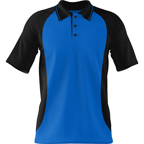 Poloshirt Individuell Gestaltbar , kobaltblau / schwarz, 200gsm Poly/Cotton Pique, L, 73,50cm x 54,00cm (Höhe x Breite), Bild 1