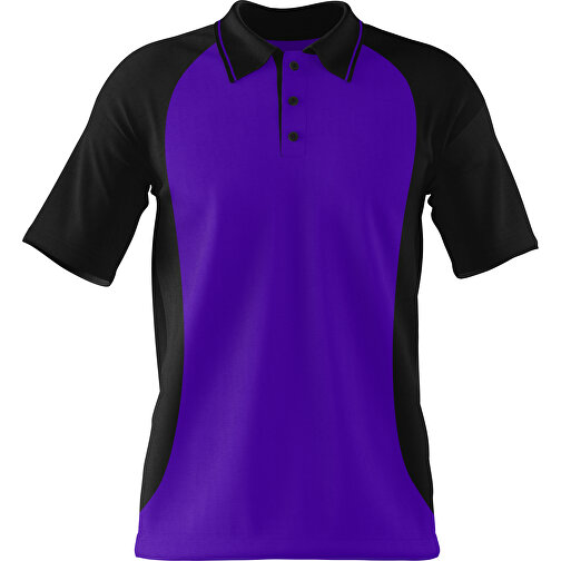 Poloshirt Individuell Gestaltbar , violet / schwarz, 200gsm Poly/Cotton Pique, 3XL, 81,00cm x 66,00cm (Höhe x Breite), Bild 1