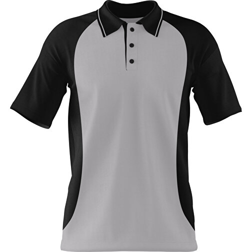 Poloshirt Individuell Gestaltbar , hellgrau / schwarz, 200gsm Poly/Cotton Pique, 2XL, 79,00cm x 63,00cm (Höhe x Breite), Bild 1