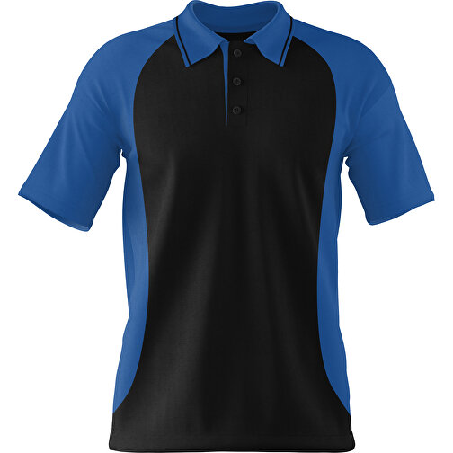 Poloshirt Individuell Gestaltbar , schwarz / dunkelblau, 200gsm Poly/Cotton Pique, XS, 60,00cm x 40,00cm (Höhe x Breite), Bild 1