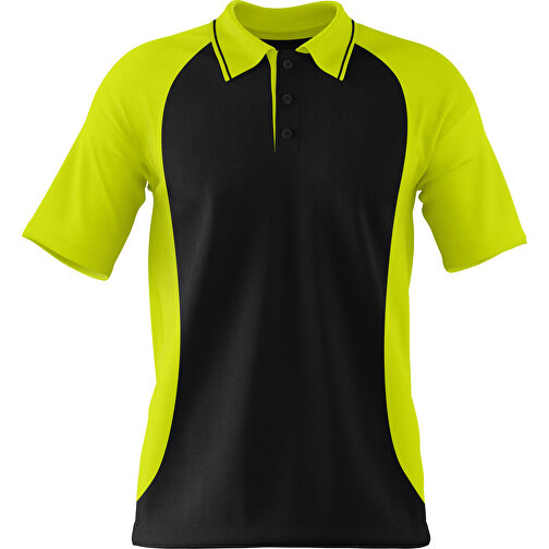 Poloshirt Individuell Gestaltbar , schwarz / hellgrün, 200gsm Poly/Cotton Pique, XS, 60,00cm x 40,00cm (Höhe x Breite), Bild 1