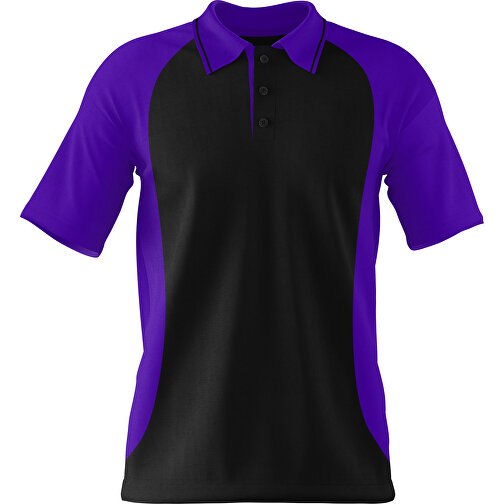 Poloshirt Individuell Gestaltbar , schwarz / violet, 200gsm Poly/Cotton Pique, XS, 60,00cm x 40,00cm (Höhe x Breite), Bild 1