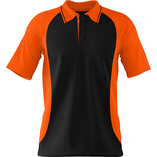 Poloshirt Individuell Gestaltbar , schwarz / orange, 200gsm Poly/Cotton Pique, XS, 60,00cm x 40,00cm (Höhe x Breite), Bild 1