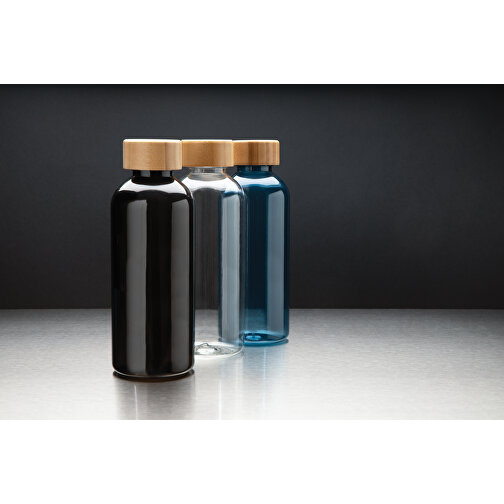 GRS RPET Flasche Mit Bambus-Deckel, Blau , blau, PET - recycelt, 7,40cm x 20,60cm (Länge x Höhe), Bild 10