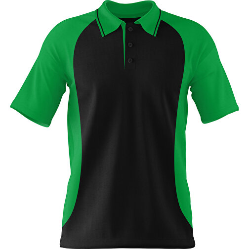 Poloshirt Individuell Gestaltbar , schwarz / grün, 200gsm Poly/Cotton Pique, XL, 76,00cm x 59,00cm (Höhe x Breite), Bild 1