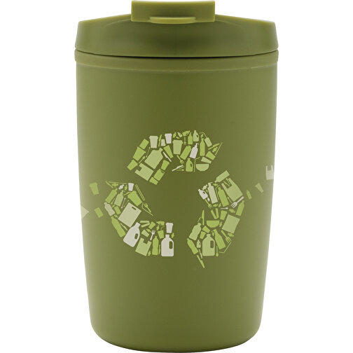 GRS Recycelter PP-Becher Mit Flip-Deckel, Grün , grün, Polypropylen - recycelt, 8,50cm x 13,90cm (Länge x Höhe), Bild 9