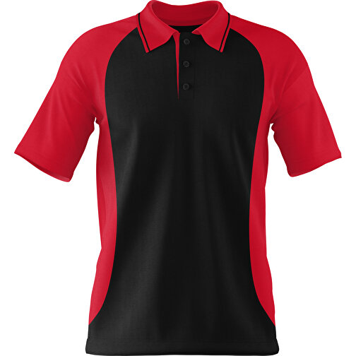 Poloshirt Individuell Gestaltbar , schwarz / dunkelrot, 200gsm Poly/Cotton Pique, XL, 76,00cm x 59,00cm (Höhe x Breite), Bild 1