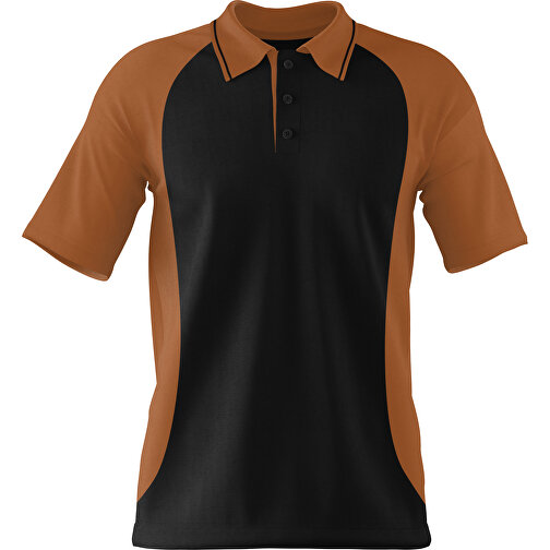 Poloshirt Individuell Gestaltbar , schwarz / braun, 200gsm Poly/Cotton Pique, S, 65,00cm x 45,00cm (Höhe x Breite), Bild 1