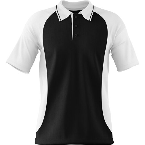 Poloshirt Individuell Gestaltbar , schwarz / weiß, 200gsm Poly/Cotton Pique, M, 70,00cm x 49,00cm (Höhe x Breite), Bild 1