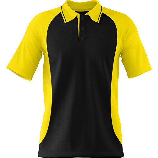 Poloshirt Individuell Gestaltbar , schwarz / gelb, 200gsm Poly/Cotton Pique, L, 73,50cm x 54,00cm (Höhe x Breite), Bild 1