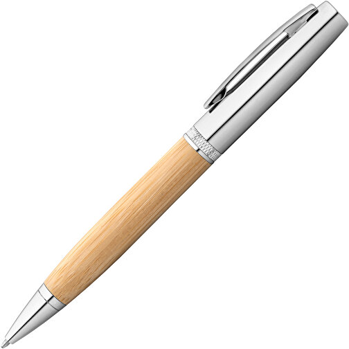 FUJI. Kugelschreiber Aus Bambus Und Metall Mit ABS-Gehäuse , natur, Bambus. ABS. Metall, 1,00cm (Höhe), Bild 2
