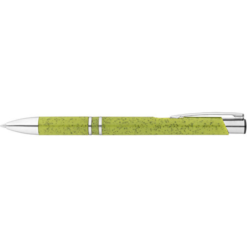 BETA WHEAT. Kugelschreiber Aus Strohfaser Und ABS Mit Clip , hellgrün, Weizenstroh. ABS. Metall, 1,00cm (Höhe), Bild 3