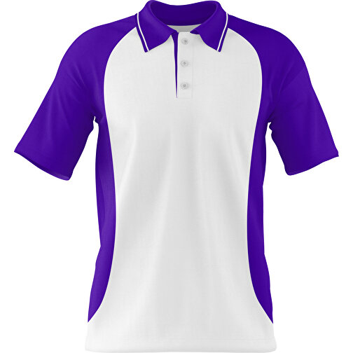 Poloshirt Individuell Gestaltbar , weiß / violet, 200gsm Poly/Cotton Pique, XL, 76,00cm x 59,00cm (Höhe x Breite), Bild 1