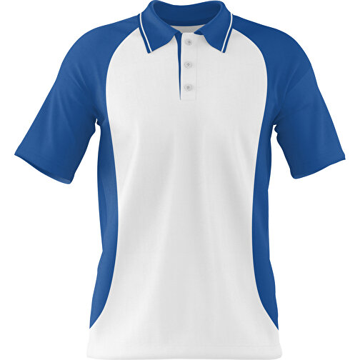 Poloshirt Individuell Gestaltbar , weiß / dunkelblau, 200gsm Poly/Cotton Pique, L, 73,50cm x 54,00cm (Höhe x Breite), Bild 1