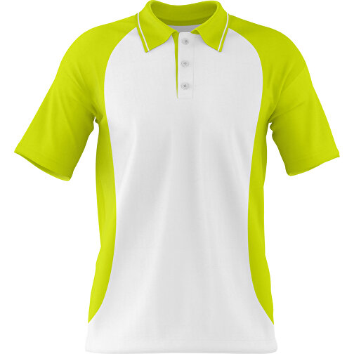 Poloshirt Individuell Gestaltbar , weiß / hellgrün, 200gsm Poly/Cotton Pique, L, 73,50cm x 54,00cm (Höhe x Breite), Bild 1