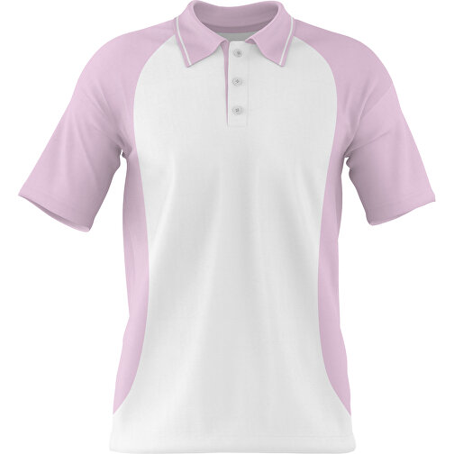 Poloshirt Individuell Gestaltbar , weiß / zartrosa, 200gsm Poly/Cotton Pique, 3XL, 81,00cm x 66,00cm (Höhe x Breite), Bild 1