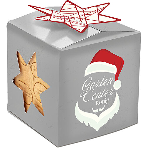 Pot cube boisde bureau en boite star-box avec graines - Myosotis, 1 sites gravés au laser, Image 3