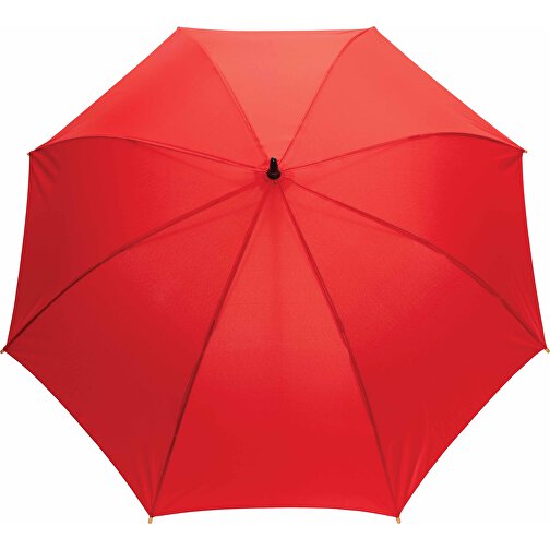 23' Impact AWARE™ RPET 190T Auto-Open Bambus-Schirm, Rot , rot, PET - recycelt, 79,50cm (Höhe), Bild 2