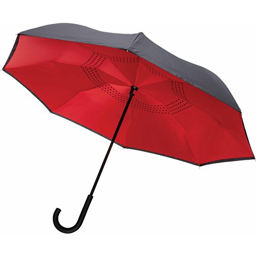 23' Impact AWARE™ RPET 190T Umgekehrter Schirm, Rot , rot, PET - recycelt, 76,00cm (Höhe), Bild 1