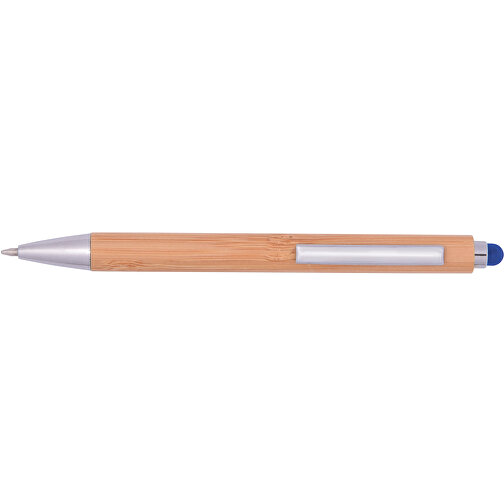 Kugelschreiber TOUCHY , blau, Bambus / Metall, 14,00cm (Länge), Bild 3